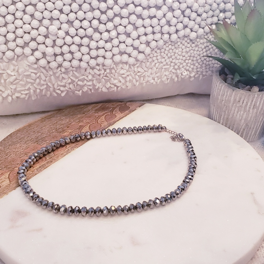 Stunning Silver Beaded Necklace